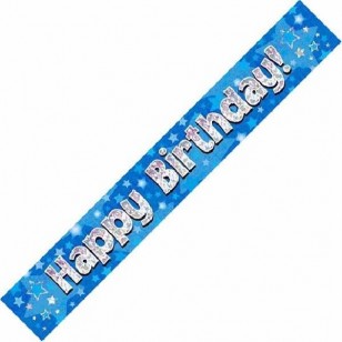 Blue Stars Happy Birthday Banner